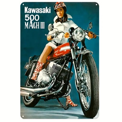 Blechschild kawasaki 500 mach3 - kawasaki,